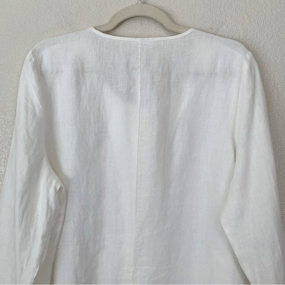 J. Jill Purejill 100% Linen Off White Button Down Cardigan, Sz Large - Picture 6 of 11